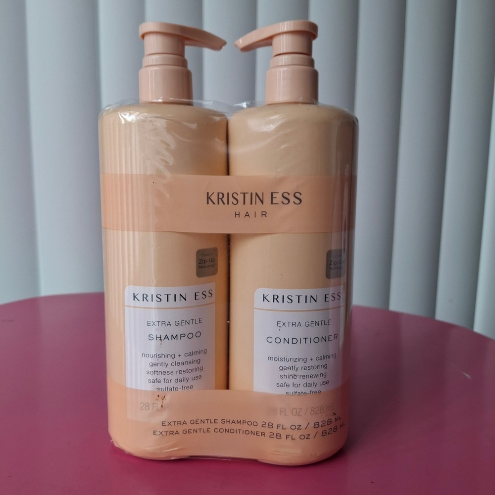 Kristin Ess Extra Gentle Shampoo & Conditioner Set 28oz Duo Pack Peach Pump